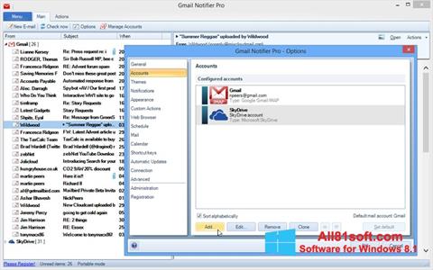 ภาพหน้าจอ Gmail Notifier สำหรับ Windows 8.1