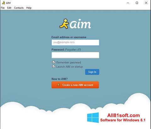 ภาพหน้าจอ AOL Instant Messenger สำหรับ Windows 8.1