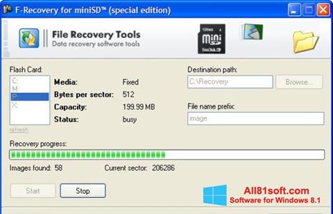 ภาพหน้าจอ F-Recovery SD สำหรับ Windows 8.1