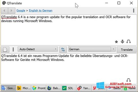 ภาพหน้าจอ QTranslate สำหรับ Windows 8.1
