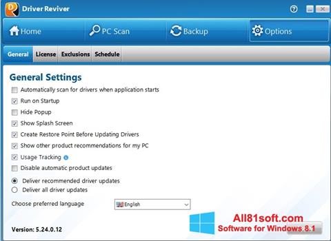 ภาพหน้าจอ Driver Reviver สำหรับ Windows 8.1