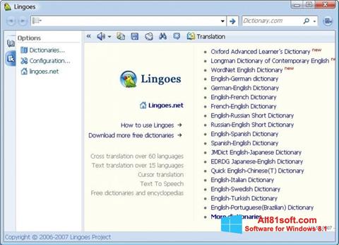 ภาพหน้าจอ Lingoes สำหรับ Windows 8.1