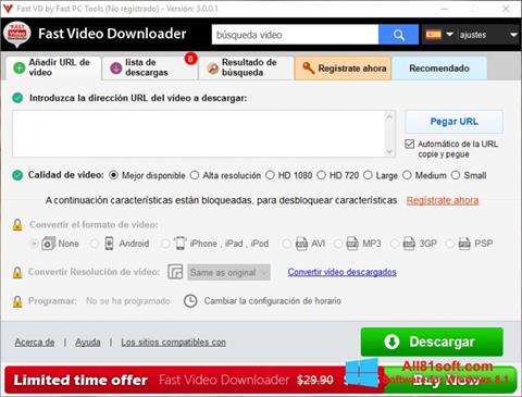 ภาพหน้าจอ Fast Video Downloader สำหรับ Windows 8.1