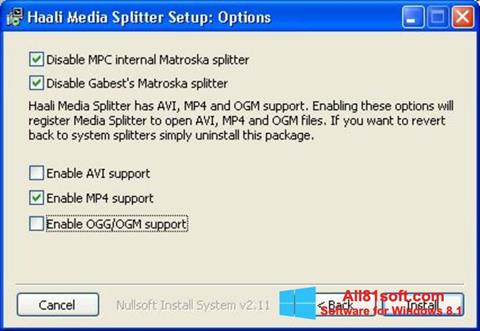 ภาพหน้าจอ Haali Media Splitter สำหรับ Windows 8.1