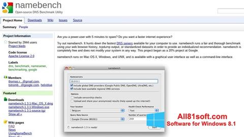 ภาพหน้าจอ NameBench สำหรับ Windows 8.1