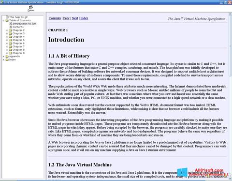 ภาพหน้าจอ Java Virtual Machine สำหรับ Windows 8.1