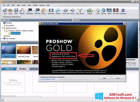 ภาพหน้าจอ ProShow Gold สำหรับ Windows 8.1