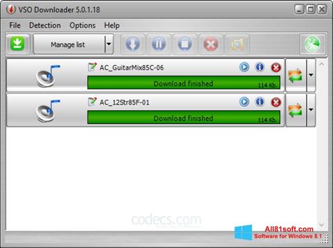 ภาพหน้าจอ VSO Downloader สำหรับ Windows 8.1