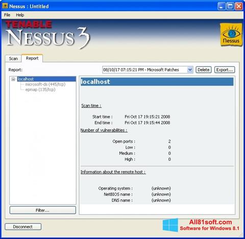 ภาพหน้าจอ Nessus สำหรับ Windows 8.1