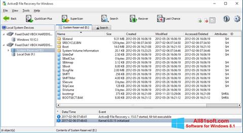 ภาพหน้าจอ Active File Recovery สำหรับ Windows 8.1