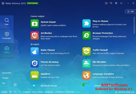 ภาพหน้าจอ Baidu Antivirus สำหรับ Windows 8.1