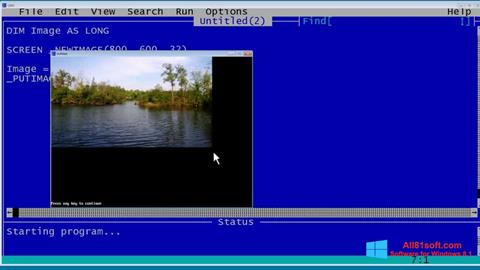 ภาพหน้าจอ QBasic สำหรับ Windows 8.1