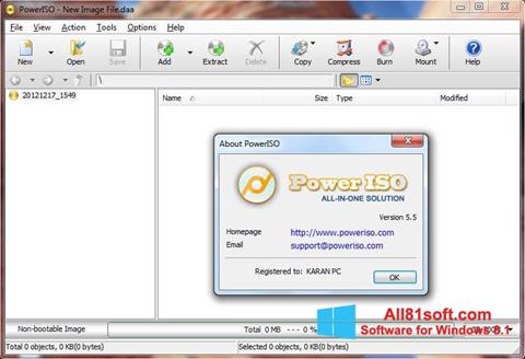 ภาพหน้าจอ PowerISO สำหรับ Windows 8.1