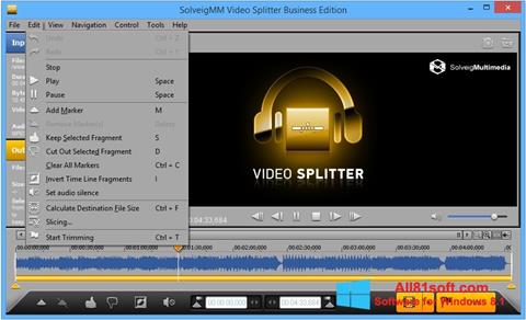 ภาพหน้าจอ SolveigMM Video Splitter สำหรับ Windows 8.1