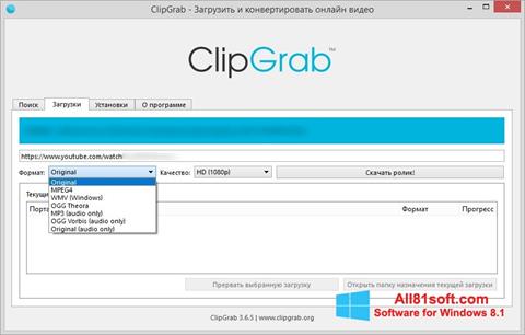 ภาพหน้าจอ ClipGrab สำหรับ Windows 8.1