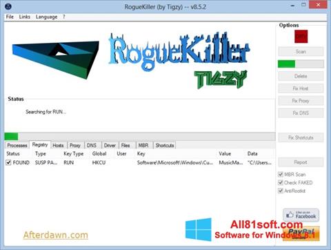 ภาพหน้าจอ RogueKiller สำหรับ Windows 8.1