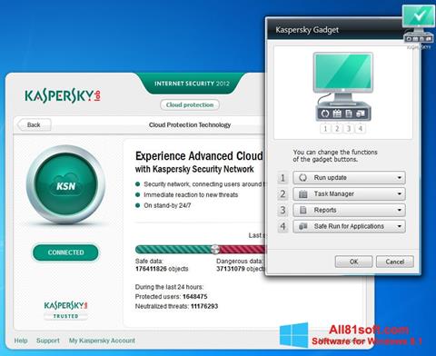 ภาพหน้าจอ Kaspersky Internet Security สำหรับ Windows 8.1
