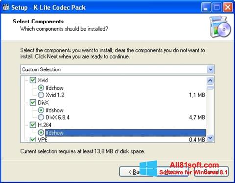 ภาพหน้าจอ K-Lite Codec Pack สำหรับ Windows 8.1