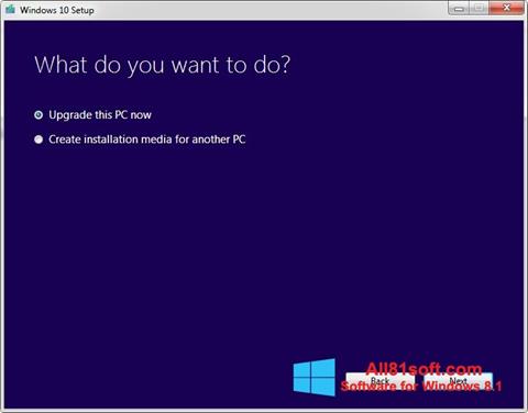 ภาพหน้าจอ Media Creation Tool สำหรับ Windows 8.1