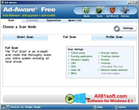 ภาพหน้าจอ Ad-Aware Free สำหรับ Windows 8.1