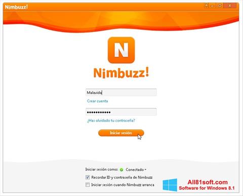 ภาพหน้าจอ Nimbuzz สำหรับ Windows 8.1