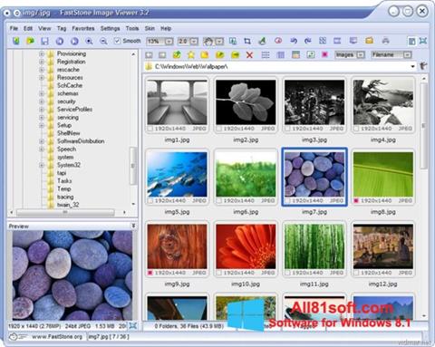 ภาพหน้าจอ FastStone Image Viewer สำหรับ Windows 8.1