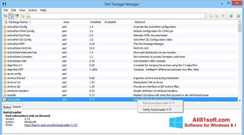 ภาพหน้าจอ ActivePerl สำหรับ Windows 8.1
