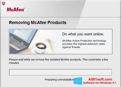 ภาพหน้าจอ McAfee Consumer Product Removal Tool สำหรับ Windows 8.1