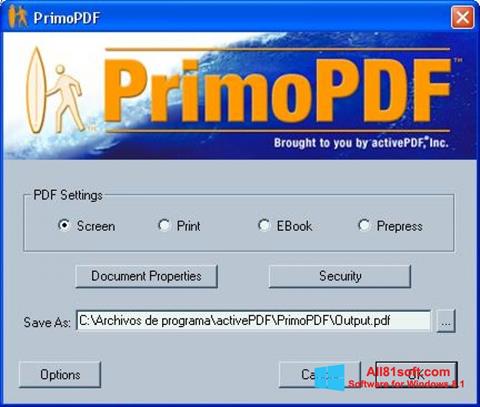 ภาพหน้าจอ PrimoPDF สำหรับ Windows 8.1