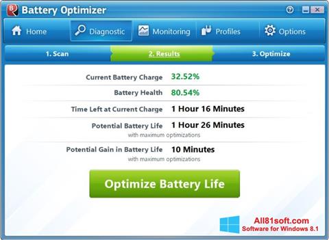 ภาพหน้าจอ Battery Optimizer สำหรับ Windows 8.1