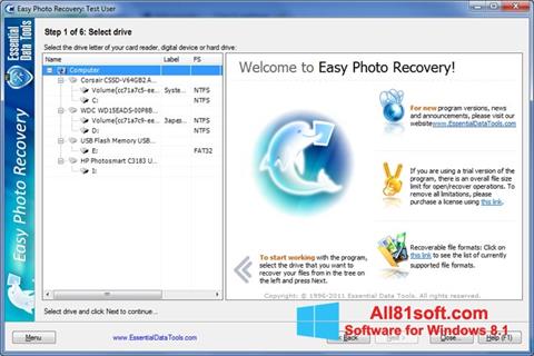 ภาพหน้าจอ Easy Photo Recovery สำหรับ Windows 8.1