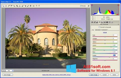 ภาพหน้าจอ Adobe Camera Raw สำหรับ Windows 8.1