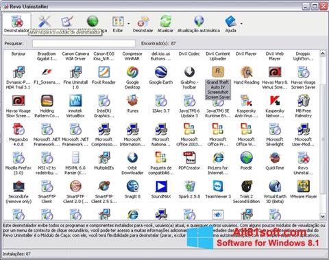 ภาพหน้าจอ Revo Uninstaller สำหรับ Windows 8.1